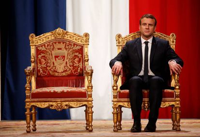 Emmanuel Macron, durante las ceremonias de su toma de posesión como presidente de la República en mayo de 2017.