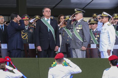 Jair Bolsonaro, este martes en la conmemoración del día del Ejército, en Brasilia.