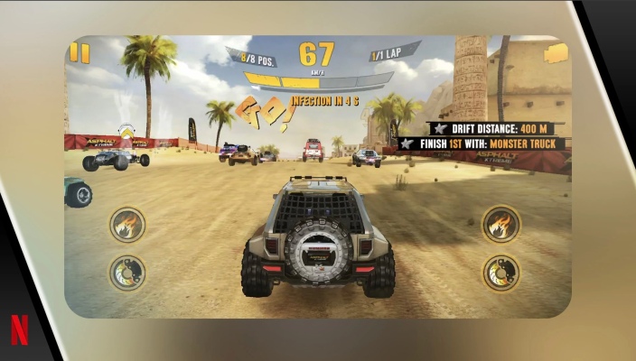 El servicio de juegos de Netflix agrega dos títulos más, incluido el regreso de Asphalt Xtreme de Gameloft