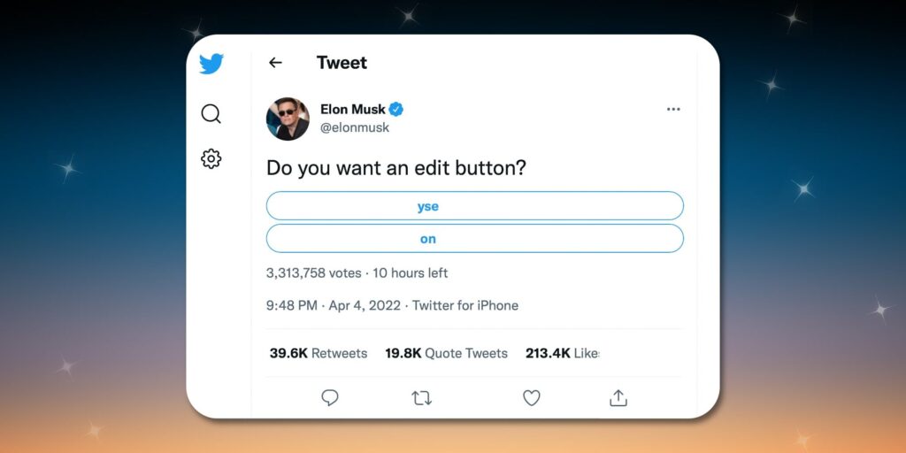 Elon Musk podría darnos un botón de edición de Twitter, ¿sería eso algo bueno?