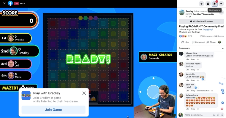 Facebook Gaming quiere que los espectadores se unan al juego con sus streamers favoritos