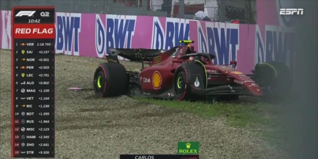 GP Emilia Romagna: Accidente de Sainz en clasificación