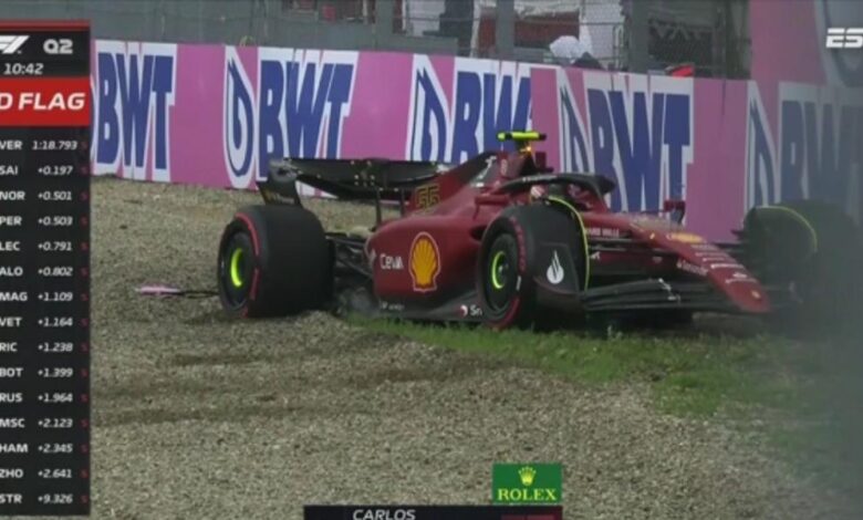 GP Emilia Romagna: Accidente de Sainz en clasificación