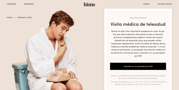 Hims & Hers lanza servicios de telemedicina en español