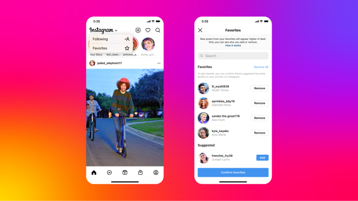 Instagram lanza feeds cronológicos y de ‘favoritos’ para todos los usuarios, pero no pueden ser los predeterminados
