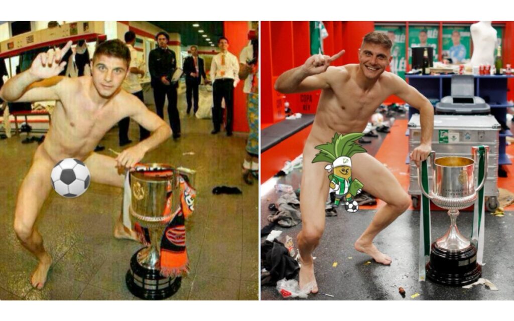 Joaquín repite celebración al desnudo con la Copa del Rey | Tuit y video
