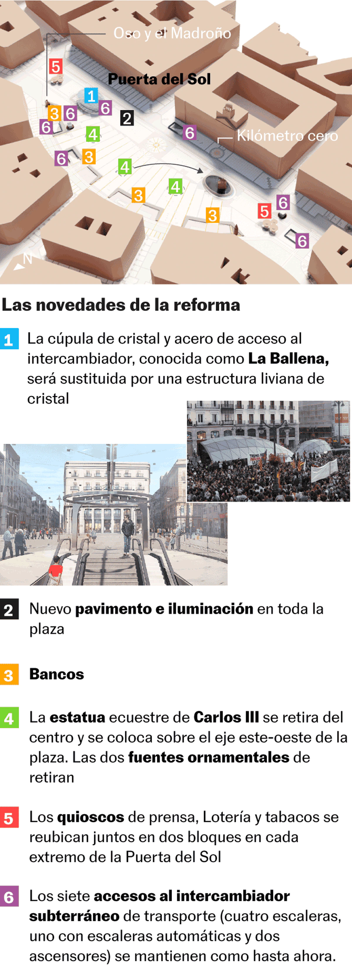 La nueva Puerta del Sol: el corazón e icono de Madrid se reordena y simplifica