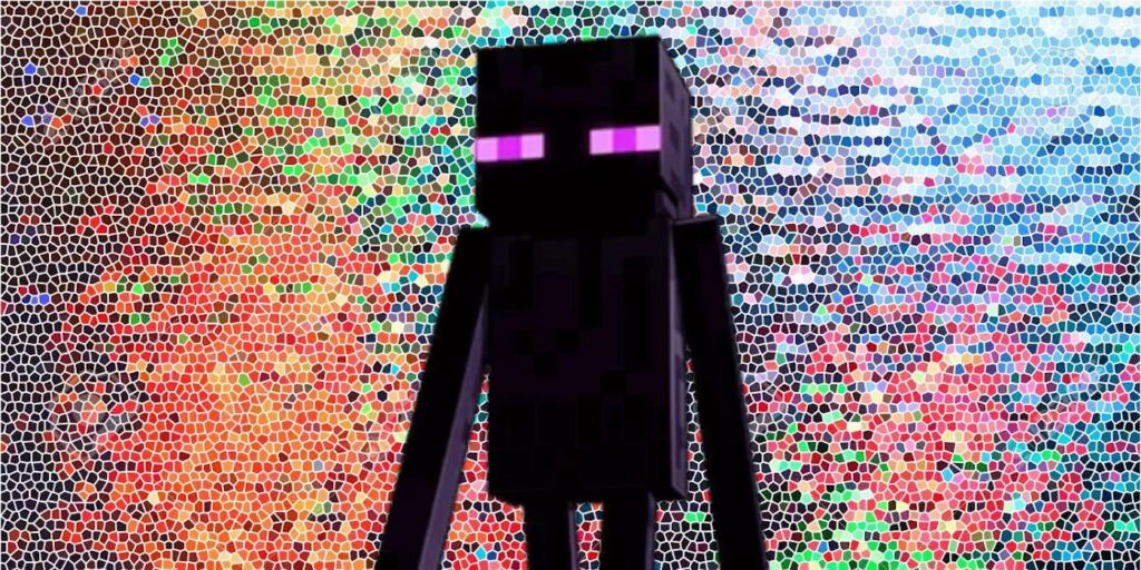 Los Endermen de Minecraft crean un mosaico caótico en la instantánea de April Fool