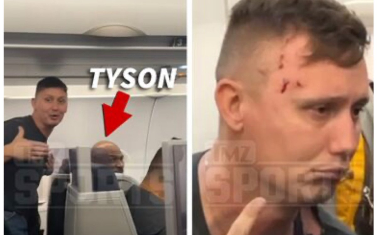 Mike Tyson golpea a un hombre a medio vuelo de avión | Video
