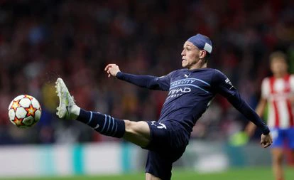 Phil Foden, en cuartos de Champions contra el Atlético en el Metropolitano.