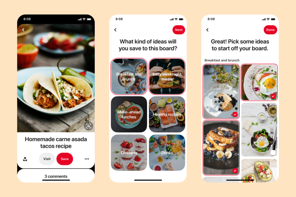 Pinterest lanza nuevas funciones de tablero que incluyen notas, fechas y sugerencias de secciones