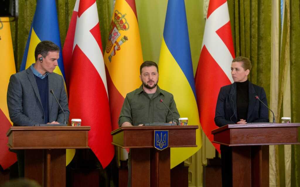 Presidente de España y Primera Ministra de Dinamarca visitan Kiev