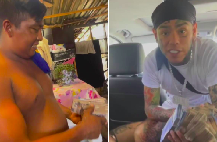 Rapero Tekashi 6ix9ine regala un millón de pesos a familia de pobre de Cancún