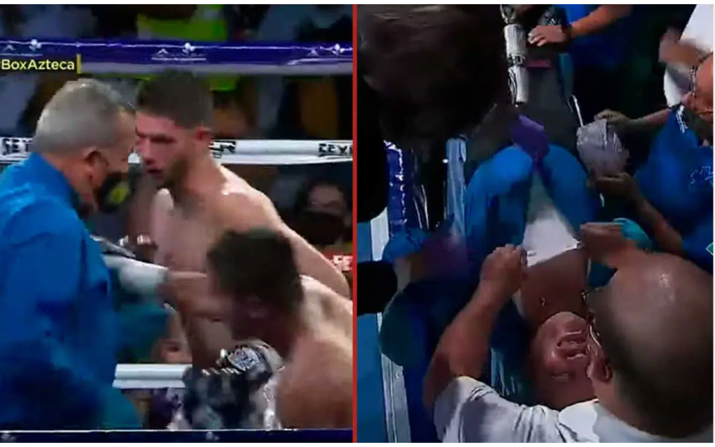 Recibe réferi golpe accidental y sale en camilla del cuadrilátero | Video