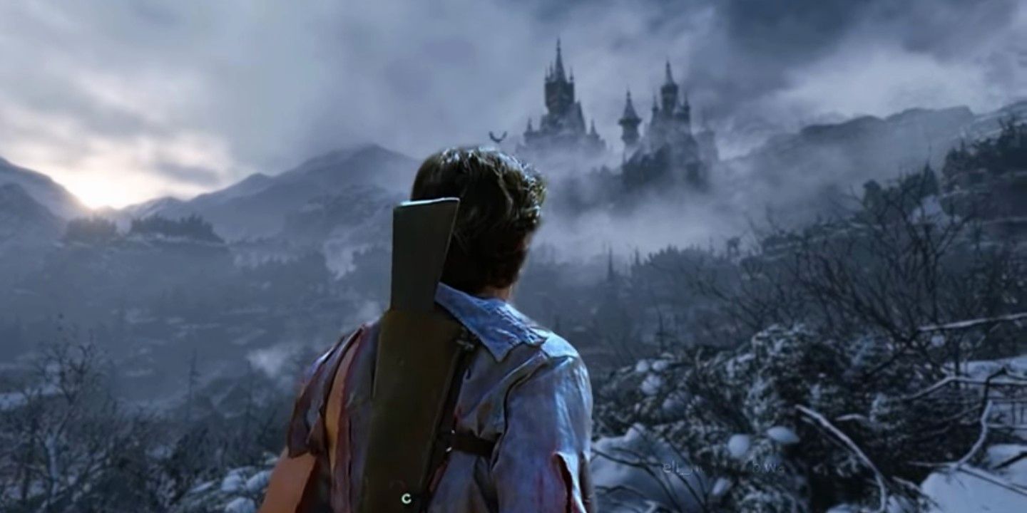 Resident Evil Village aterroriza a Ash Williams en Evil Dead Crossover Meme