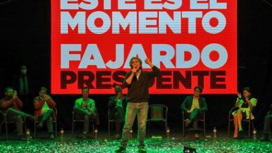 Sergio Fajardo en un acto de campaña, el pasado 30 de marzo en el teatro Astor Plaza de Bogotá.