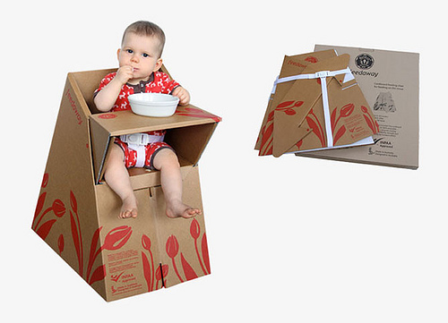 Silla alta de cartón Belkinz Feedaway: se pliega y se tira cuando se ensucia
