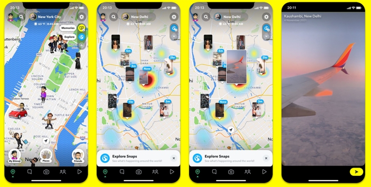Snapchat lanza Memories y Explore Layers en Snap Map