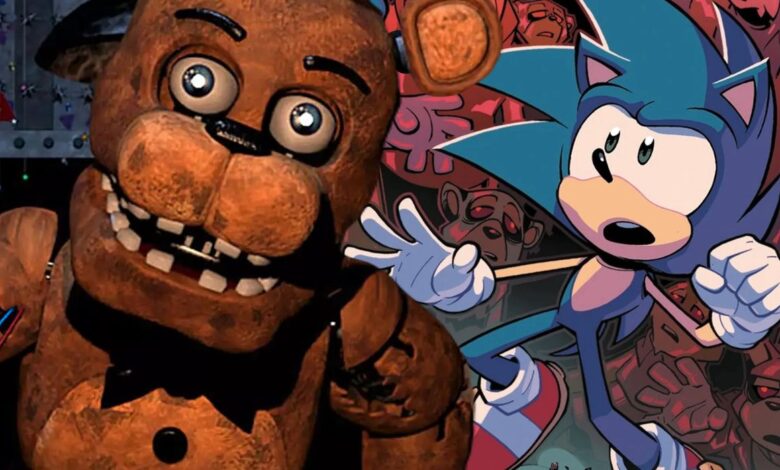 Sonic the Hedgehog se llena Five Nights at Freddy's In Dark New Art