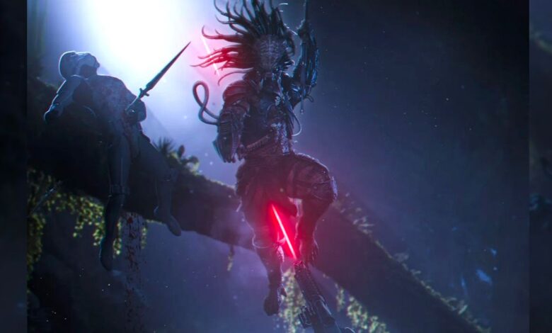 The Predator Slaughters Stormtroopers en Brutal Star Wars Crossover Art