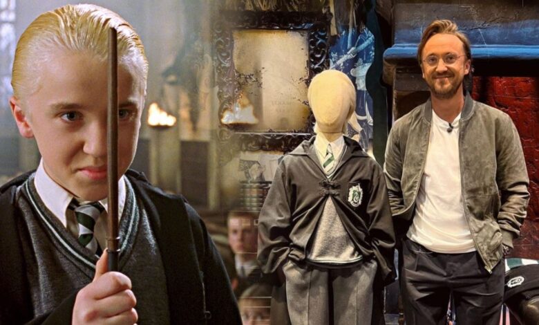 Tom Felton de Harry Potter se reúne con su disfraz original de Draco Malfoy
