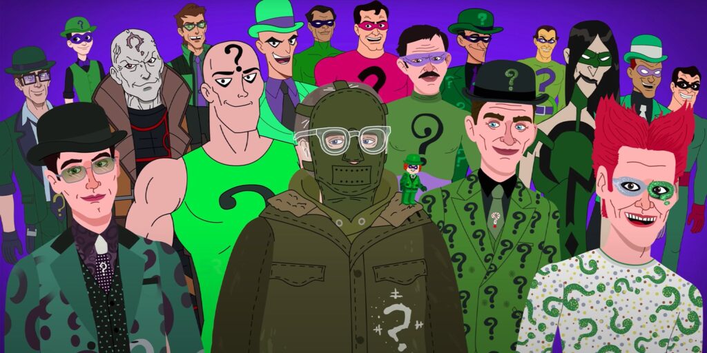Video de Batman detalla la evolución de los disfraces de Riddler en películas y TV