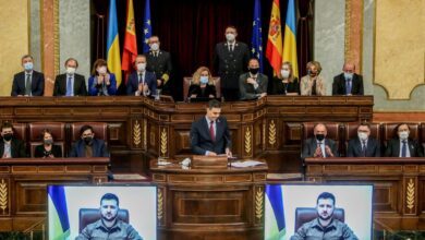 Zelenski invoca el bombardeo de Gernika ante el Congreso español y pide dureza contra Rusia
