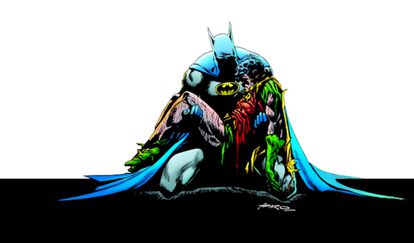 Detalle de la portada de 'Batman: una muerte en la familia', de Jim Starlin, Jim Aparo, Dave Cockrum y Dick Giordano.