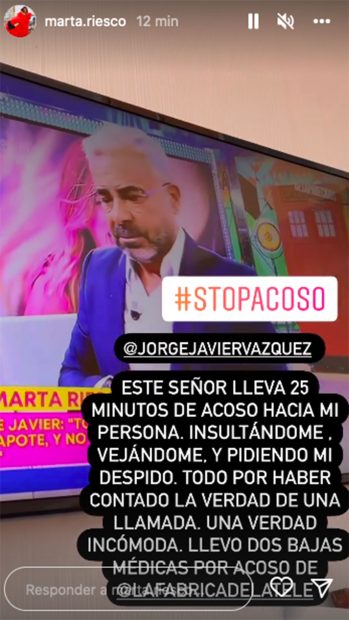 Storie de Marta Riesco / Instagram @marta.riesco