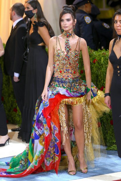 Emily Ratajkowski attends The Costume Institute Benefit celebrating the opening of In America: An Anthology of Fashion at The Metropolitan Museum of Art in New York, NY on May 2, 2022. Photo by Charles Guerin/ABACAPRESS.COM