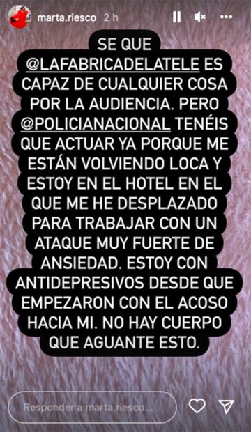 Storie de Marta Riesco / Instagram @marta.riesco