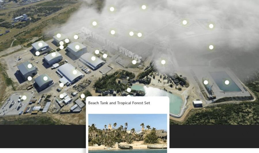 set de playa de los estudios de cine de ciudad del cabo