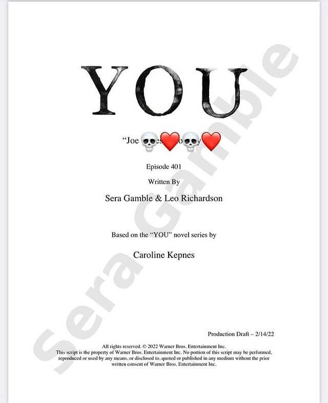 usted temporada 4 episodio 1 borrador