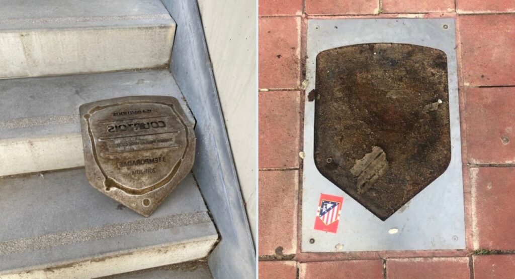 Arrancan placa de Thibaut Curtois en el Wanda Metropolitano | Video