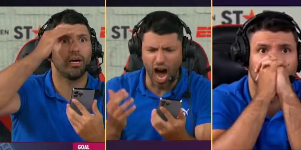 Así fueron las virales reacciones de Agüero a los goles del Real Madrid