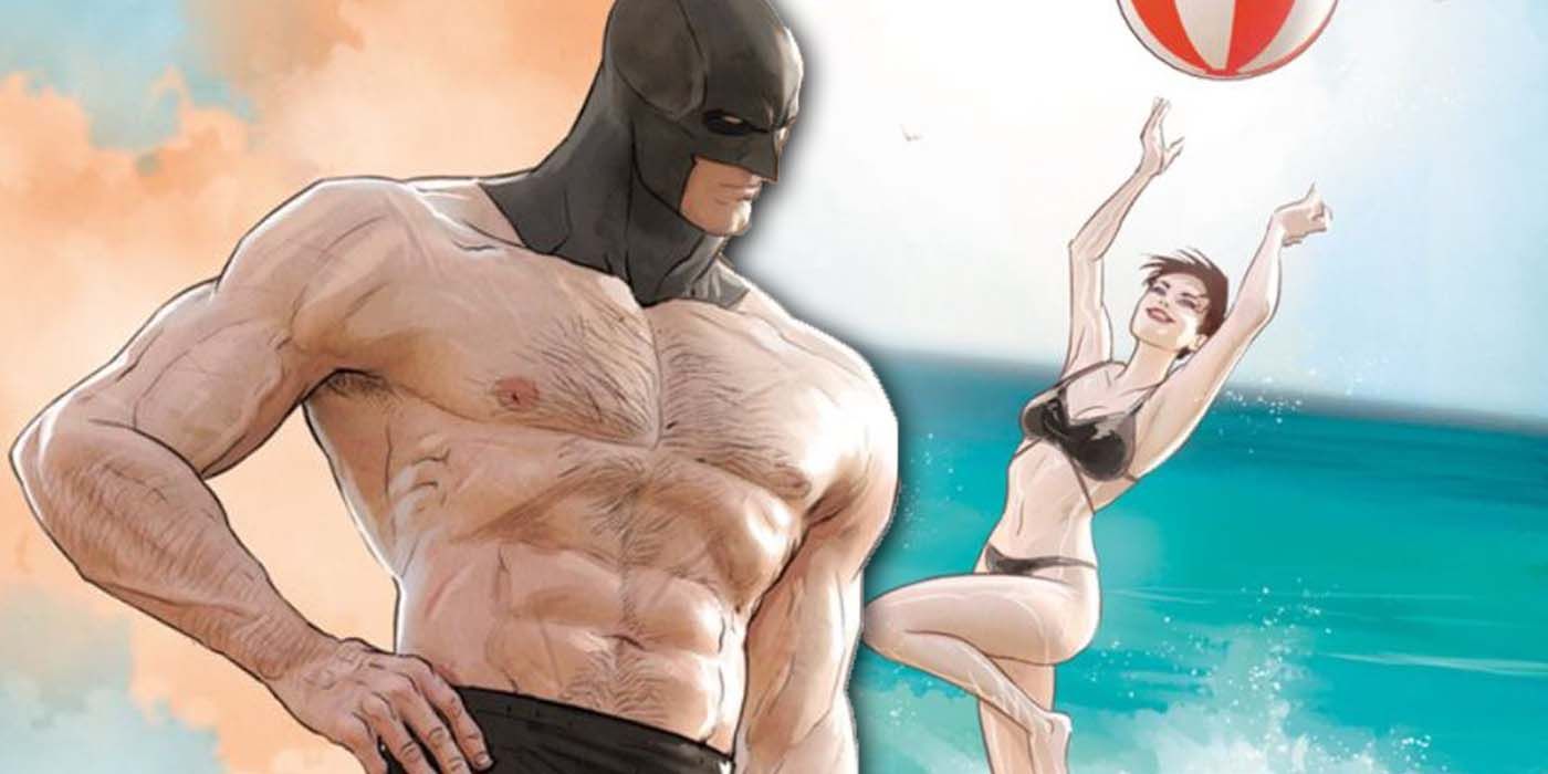 Batman solo lleva una pieza de su disfraz a la playa y es perfecto