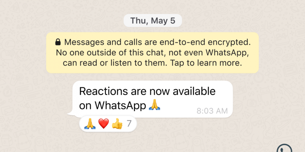 Cómo reaccionar a los mensajes de WhatsApp con emojis