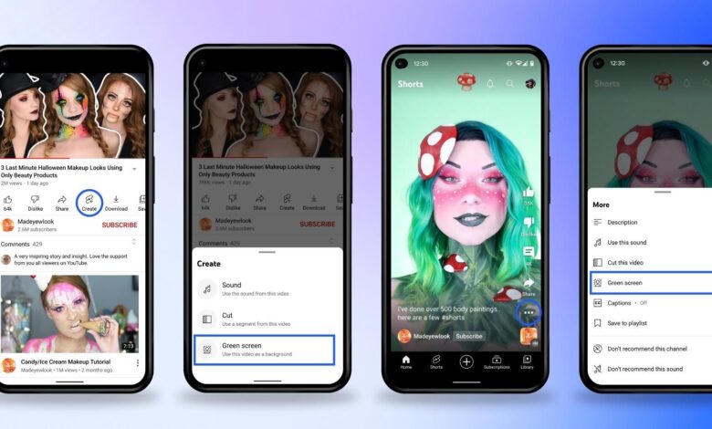Cómo usar la función de pantalla verde en los cortos de YouTube