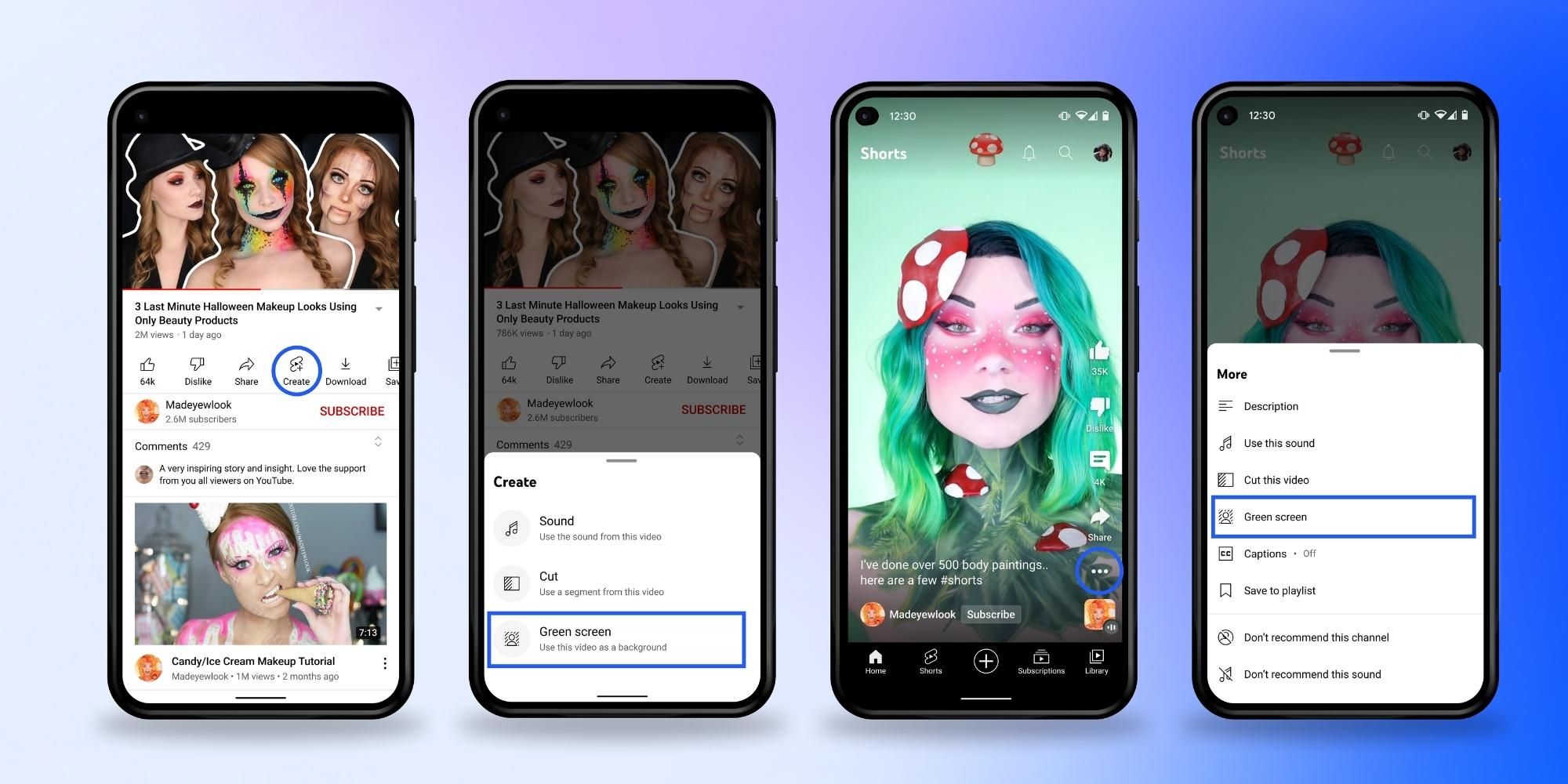 Cómo usar la función de pantalla verde en los cortos de YouTube