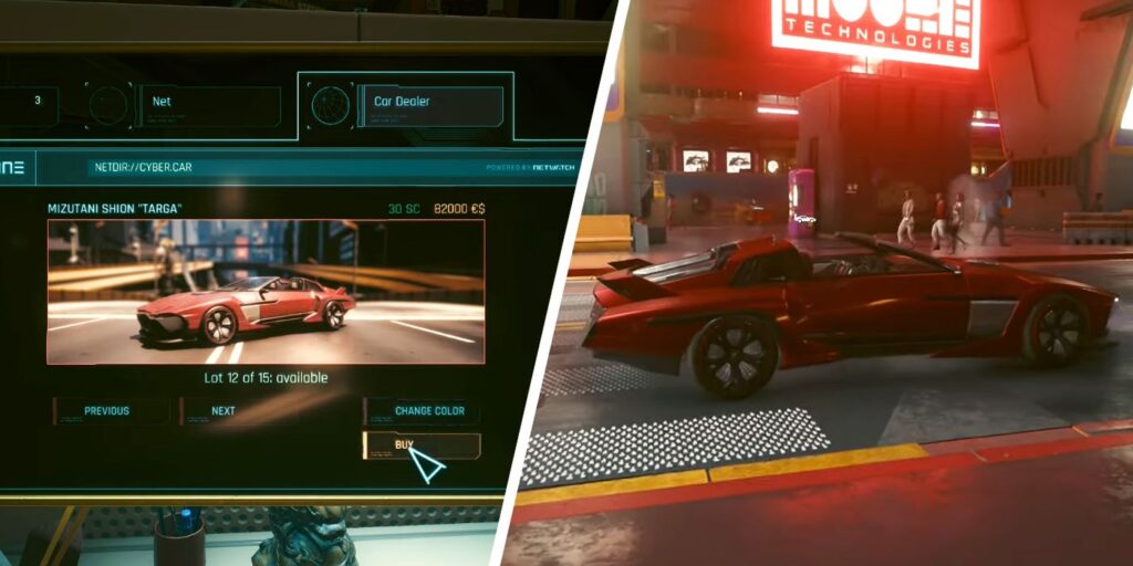 Cyberpunk 2077: Cómo instalar (y usar) el mod de concesionario de autos virtual
