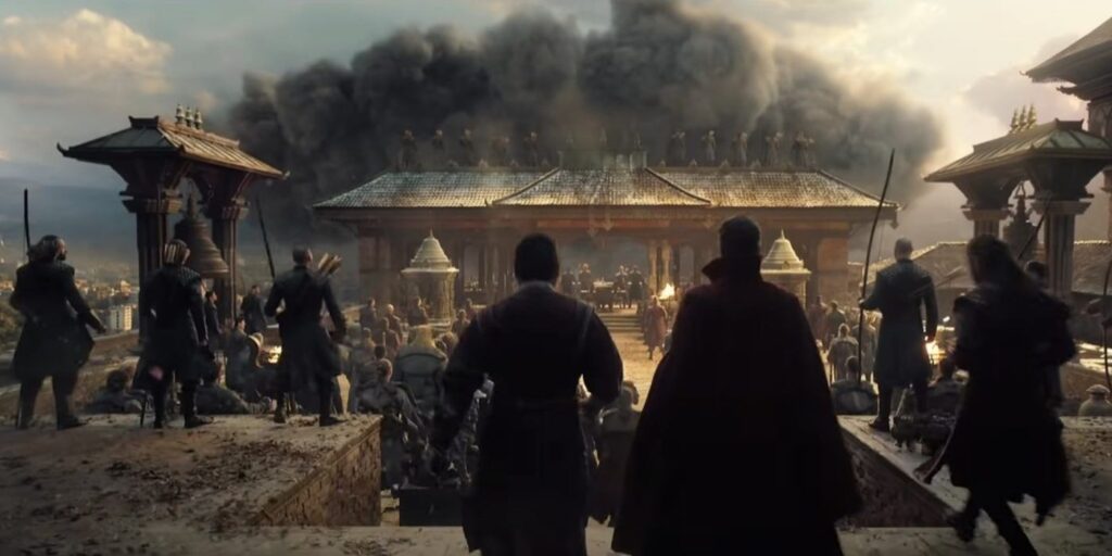 Doctor Strange 2 Kamar-Taj Sorcerers practica llamada de batería en video BTS