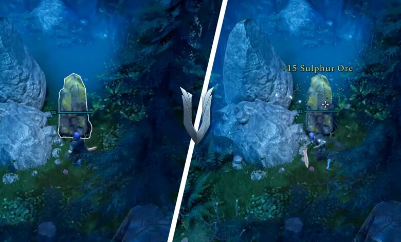 Dónde encontrar mineral de azufre en V Rising