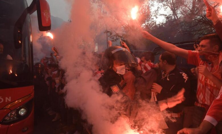 Dos detenidos y dos imputados por agredir a hinchas del Oviedo