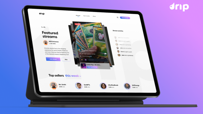 Drip tiene como objetivo proporcionar la emoción del comercio en vivo a NFT, coleccionables físicos