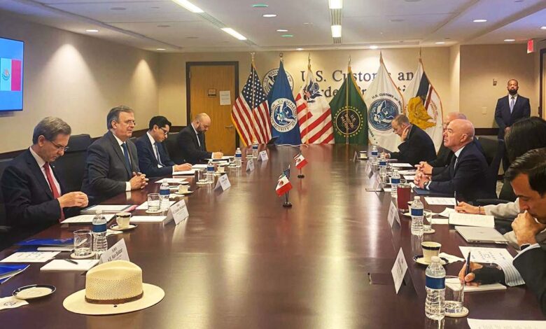 Ebrard se reúne con Mayorkas y Salazar para discutir sobre seguridad y migración entre EU y México