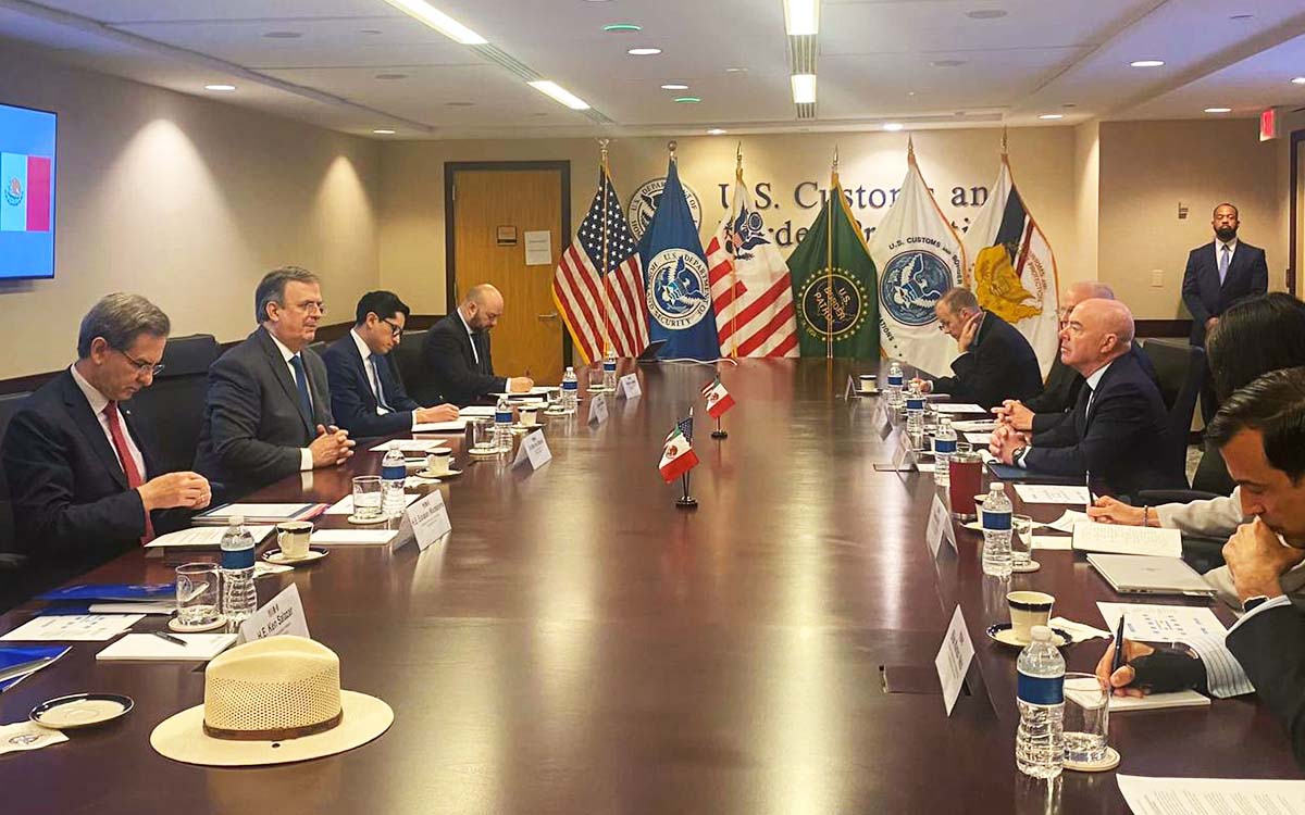 Ebrard se reúne con Mayorkas y Salazar para discutir sobre seguridad y migración entre EU y México
