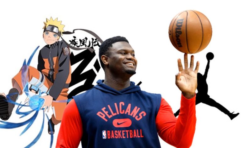 El jugador de la NBA Zion Williamson revela la línea de zapatos Naruto Jordan
