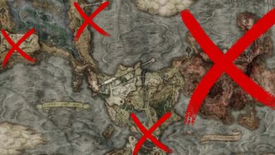 El mapa de Elden Ring de áreas no opcionales es sorprendentemente pequeño