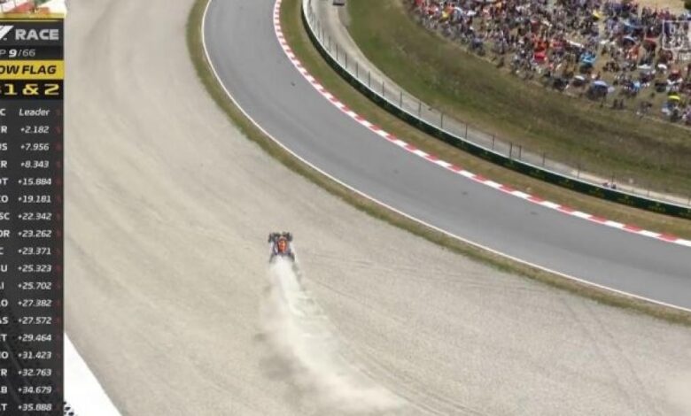 F1 GP España: Trompo de Sainz y salida de pista de Verstappen