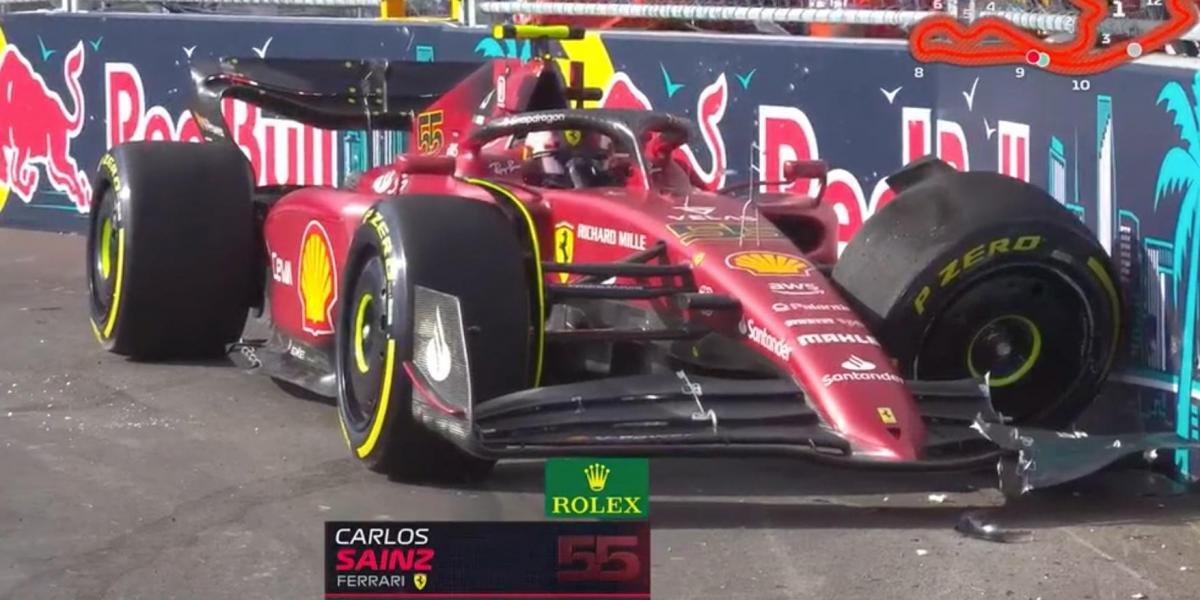 F1 GP Miami: Accidente de Sainz y Alonso se mete en el Top-5